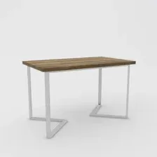 Кухонный стол Hype Mebel Дельта раздвижной 110x70 (белый/дуб галифакс олово)