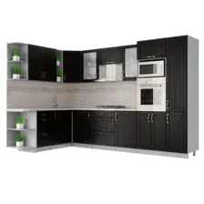 Готовая кухня Интерлиния Мила Крафт 1.88x3.2 левая (дуб английский)