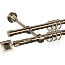 Карниз для штор АС ФОРОС Grace D16K/16Г + наконечники Венето (3м, антик)