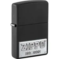 Зажигалка Zippo License Plate Black Matte 48689
