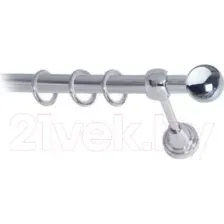Карниз для штор Lm Decor Шар малый 124 1р гладкий (хром, 3.2м)