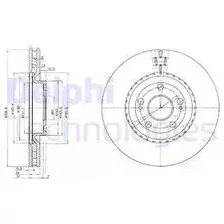 Тормозной диск DELPHI BG3685 вентилируемый , передняя ось