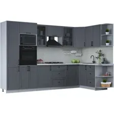 Готовая кухня Интерлиния Тренд 1.68x3.2 ВТ правая (пепел/пепел/опал светлый)