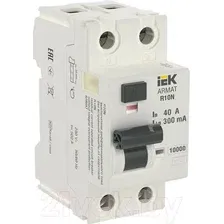 Дифференциальный автомат IEK R10N 2P 40А 300мА тип AC / AR-R10N-2-040C300