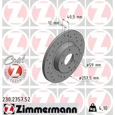 Тормозной диск ZIMMERMANN 230.2357.52 полный, перфорированный , передняя ось