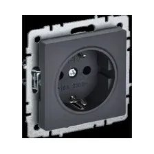 Розетка скрытая с заземлением IEK Brite графит (BR-R14-16-K53)