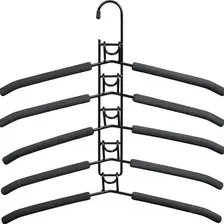 Вешалка-плечики для одежды Bradex Гинго, 5 в 1, 38 см, черная, арт.TD 0722