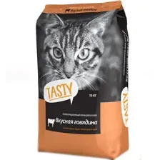 Корм для кошек Tasty С говядиной, 10 кг