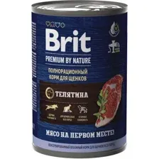 Консервированный корм для собак Brit Premium by Nature с телятиной 410 г