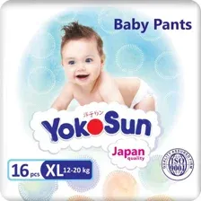 Подгузники-трусики детские YokoSun XL 12-20кг (16шт)