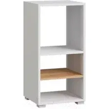 Стеллаж Горизонт Мебель Лайт Бокс 2 (белый/золото)