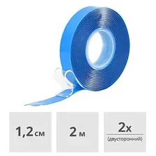 Клейкая лента двухсторонняя монтажная UNIBOB кристально-прозрачная 12 мм х 2 м