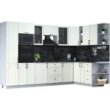 Готовая кухня Интерлиния Тренд 1.88x3.2 ВТ правая (белый/белый/кастилло темный)