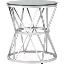 Журнальный столик Stool Group Вива 50x50 / EET-080 (стекло черное/сталь серебристый)