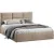 Полуторная кровать ТриЯ Стелла c ПМ 140x200 Тип 1 и заглушиной  (микровелюр Wellmart Dark Beige)