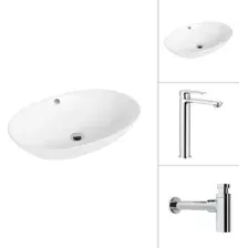 Умывальник Lauter 21709 + Moon 21СK81691C с сифоном 21635CH (хром)