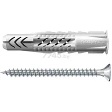 Дюбель универсальный 6х50 FISCHER UX с ободком и саморезом 25 штук (94759)