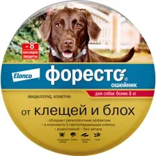 Форесто ошейник от клещей и блох для собак, от 8 кг, Elanco