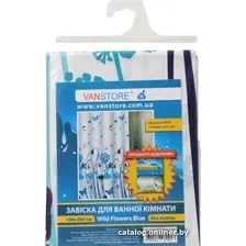 Шторка-занавеска для ванны VanStore Wild Flowers Blue Peva 61016