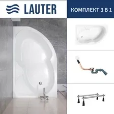Ванна Lauter Geneva 170x105 2103170L (с ножками и сифоном 21Y11022 белый)