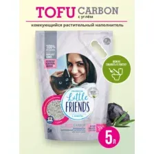 Наполнитель для туалета Little Friends Tofu Carbon растительный с углем (5л/2.5кг)