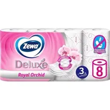 Туалетная бумага Zewa Deluxe Орхидея 3х слойная (8рул)