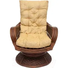 Кресло-качалка Tetchair Andrea Relax Medium с подушкой (античный орех/рубчик кремовый)
