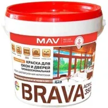 Краска MAV Brava ВД-АК-1035Д 1 л (белый полуглянцевый)