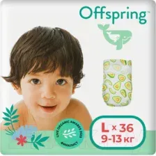 Подгузники Offspring L 9-13 кг Авокадо (36 шт)