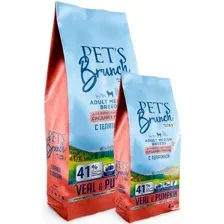 Корм Pet's Brunch с телятиной для взрослых собак средних пород, 11 кг