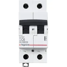 Выключатель автоматический Legrand RX3 2P C 6A 4.5кА 2M 419694