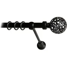 Карниз для штор Lm Decor Ажур (черный мат, гладкая, 1.8м 25мм, 1 ряд)
