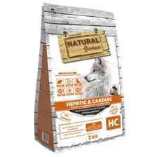 Ветеринарный сухой корм Natural Greatness HEPATIC-CARDIAC, печеночная (регенерация клеток печени) и сердечная недостаточность, 2 кг для взрослых собак, индейка с курицей