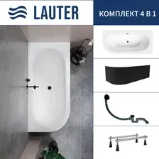 Ванна Lauter Bliss 150 P 21201052P (с ножками, лицевым экраном черного цвета и сифоном 21Y31001 матовый черный)