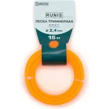 Леска для триммера Runis Круг 2.4мм / 18-02 (15м, оранжевый)
