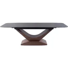 Кухонный стол Signal Dolce Ceramic DOLCESZOR180 (эффект серого мрамора/орех)