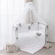 Комплект постельный для малышей Perina Teddy Love / ТЛ6-01.13 (6пр, серый/оливковый)