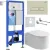 Унитаз подвесной Roxen Royal Matt в комплекте с инсталляцией StounFix Dual Fresh 6 в 1 968222 (кнопк