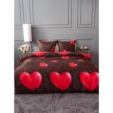 Комплект постельного белья PAVLine 1.5сп 7643-06 Красные сердца на черном