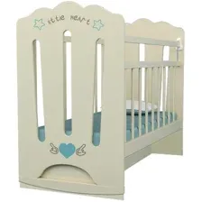 Детская кроватка VDK Little Heart маятник-ящик (слоновая кость)