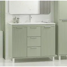 Brevita Тумба с умывальником Risacca Pistachio 100 RIS-06100-0842Я+B-OND100-01 (фисташковый)