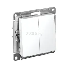 Выключатель двухклавишный проходной скрытый SYSTEME (SCHNEIDER) ELECTRIC AtlasDesign белый (ATN000165)