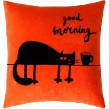 Декоративная подушка Matex Meow. Good Morning 43-058 (лососевый/чернильный)