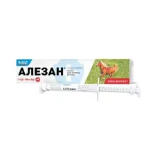 Алезан Паста антигельминтная для лошадей 1г100кг (шприц - дозатор 6г)