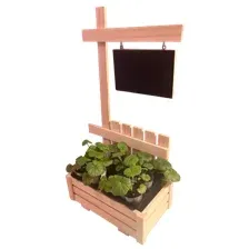 Кашпо KraftHouse С меловой доской 30x30x18 / 2043755473833 (натуральный)