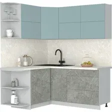 Кухонный модуль Интерлиния Мила Матте 1.5x1.8 А (океан/керамика/опал светлый)