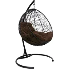 Подвесное кресло M-Group Круг 11050405 (черный ротанг/коричневая подушка)