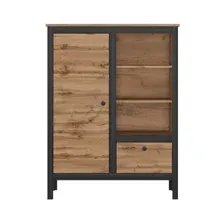 Шкаф BRW Loft REG1D1S/90 Дуб вотан/ Черный, Дуб вотан 92х38,5х120,5 см