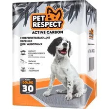 Одноразовая пеленка для животных Pet Respect С углем 60x90 (30шт)
