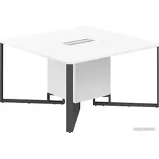 Офисный стол для переговоров Norden 140x140x75 SP.0101.WH.WH.AN (белый/белый/антрацит/серый)